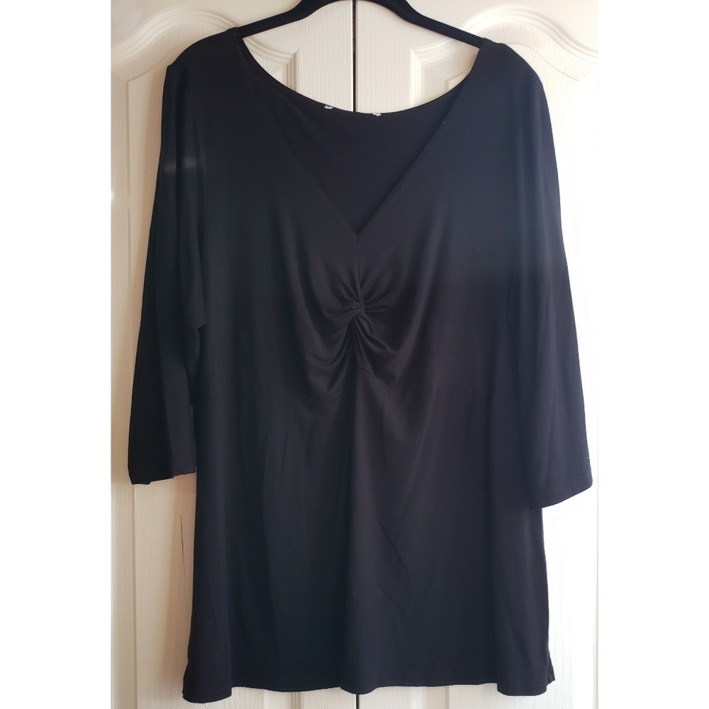 Three-quarter Length V neck Blouse